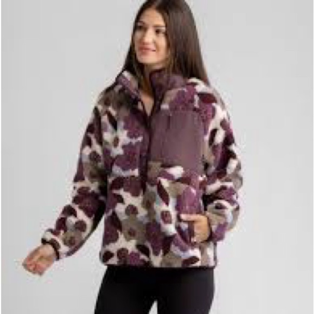 LIV Outdoor Women's Floral Fleece snap pullover Jacket size Medium